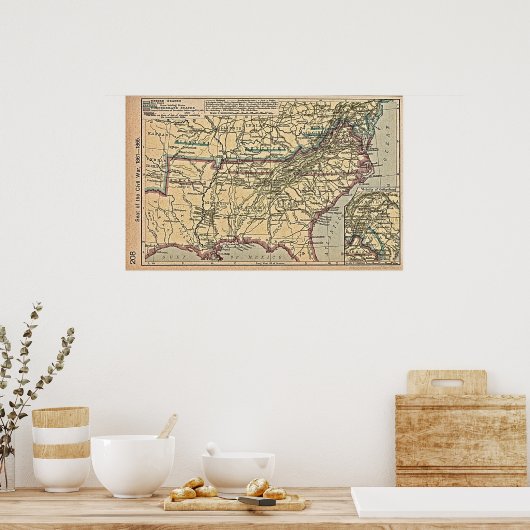 内戦の地図 ポスター (キッチン)