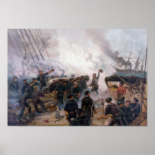 内戦の海戦- Kearsargeおよびアラバマ ポスター