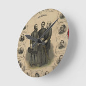 内戦の英雄 ラウンド壁時計 (傾斜)