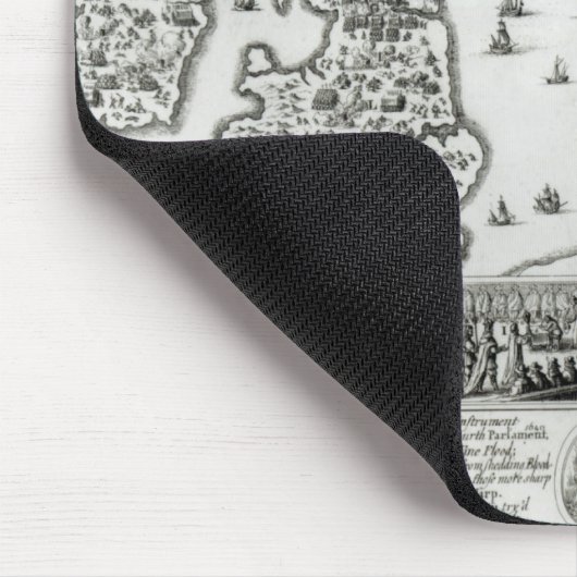 内戦イギリスおよびプラハの眺めの地図 マウスパッド (コーナー)