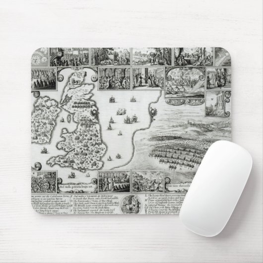 内戦イギリスおよびプラハの眺めの地図 マウスパッド (マウス)