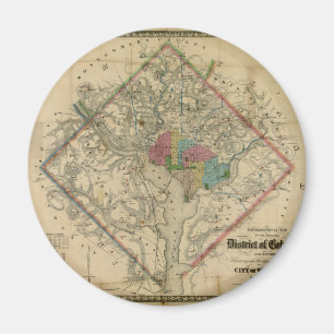内戦時代の地図コロンビア特別区 マグネット