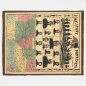 内戦軍隊縁どポートレート1861年復興 フリースブランケット (正面(横))