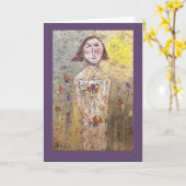 内気なカード カード (黄色い花)