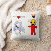 内気なキャンデーの天使および悪魔の人形 クッション (ブランケット)