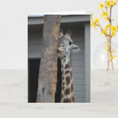 "内気なキリン"の挨拶状 カード (黄色い花)