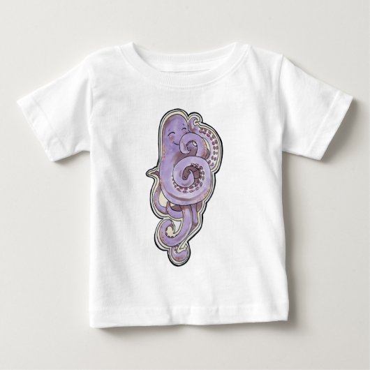 内気なタコ ベビーTシャツ (正面)