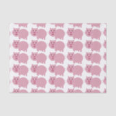 内気なピンクのブタのギフトのティッシュの覆い 薄葉紙 (正面)