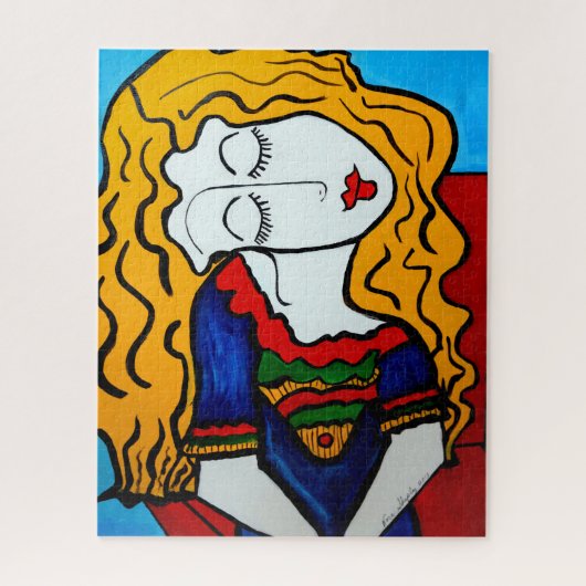 内気な女の子 ジグソーパズル (縦)