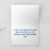 内気な弁解カードとの遅れて誕生日 カード (内部)