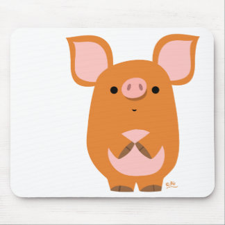 内気な漫画のブタのmousepad マウスパッド