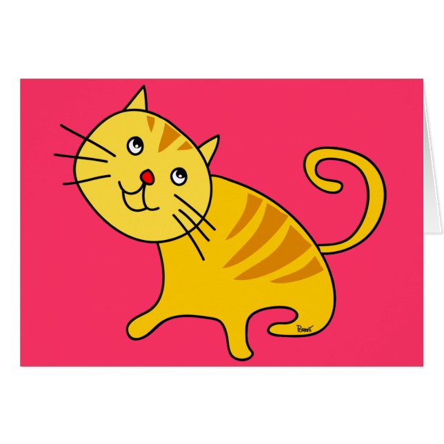 内気な猫の空白のなカード (正面横)