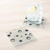 内気な象パターン ガラスコースター (アングル)