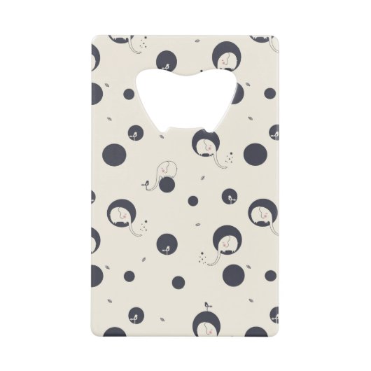 内気な象パターン クレジットカード栓抜き (正面)