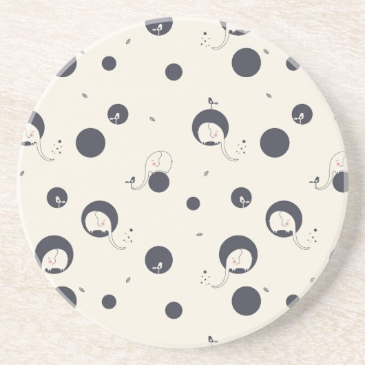 内気な象パターン コースター (正面)