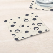 内気な象パターン スクエアペーパーコースター (アングル)