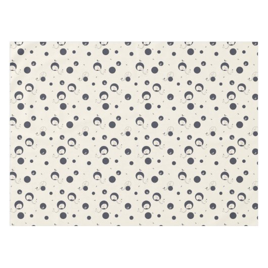 内気な象パターン テーブルクロス (正面(横))