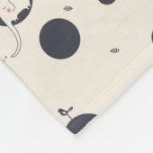 内気な象パターン フリースブランケット (角)