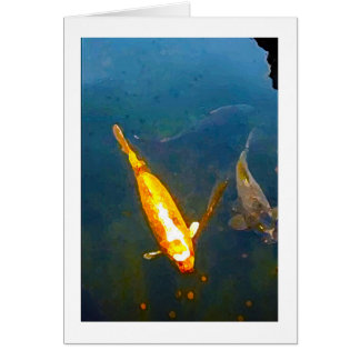 内気な魚のいる池の芸術の空白のなカード