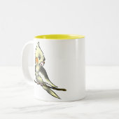 内気なCockatielのコーヒーカップ ツートーンマグカップ (正面左)