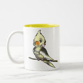 内気なCockatielのコーヒーカップ ツートーンマグカップ (左)