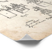 内燃機関特許 – 古い外観 ポスター (角)