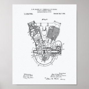 内燃機関1914のパテントの白書 ポスター