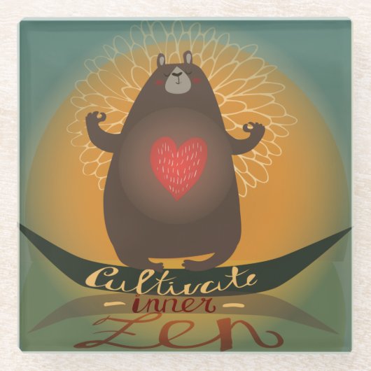 内禅を修める ガラスコースター (正面)