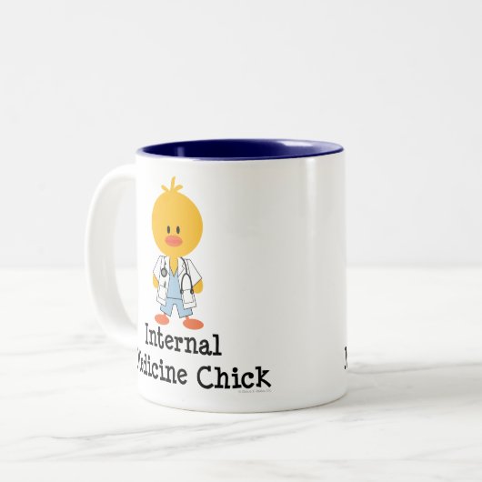 内科のひよこのマグ ツートーンマグカップ (正面左)