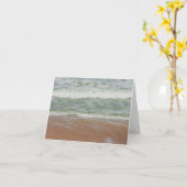 内空白の部、波のビーチ自然画像 カード (黄色い花)