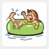 内筒に浮かぶ女の子 スクエアシール (正面)