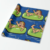 内筒に浮かぶ女の子 ラッピングペーパー (アンロールド)