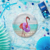 内管付きフラミンゴ ペーパープレート (パーティー)