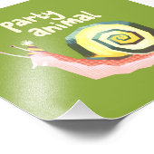 内脊椎動物の緑のパーティーカタツムリ小さな芸術プリント フォトプリント            (角)