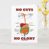 内臓無し栄光無し(消化系の解剖学のユーモア) カード (黄色い花)