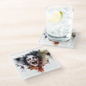 内臓&ヴォイド:抽象芸術ホラーポートレート ガラスコースター (アングル)