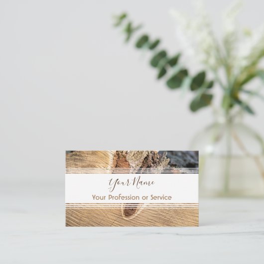 内装ストライプや大工用の木造の！ 名刺 (スタンド正面)