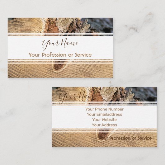 内装ストライプや大工用の木造の！ 名刺 (正面/裏面)
