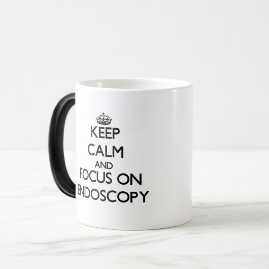 内視鏡検査法の平静そして焦点を保って下さい モーフィングマグカップ (正面左)