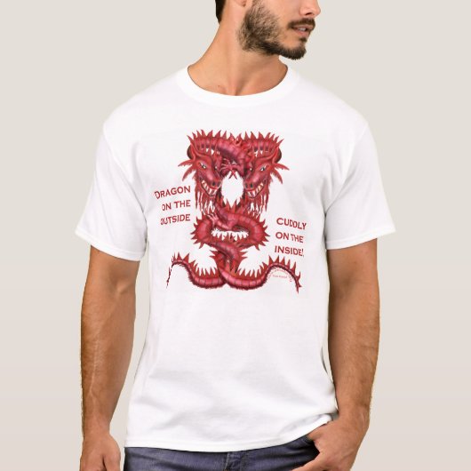 内部で愛らしい外側のドラゴン Tシャツ (正面)