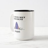 内部で統計的に自信を持つ(ベルカーブユーモア) ツートーンマグカップ (正面左)