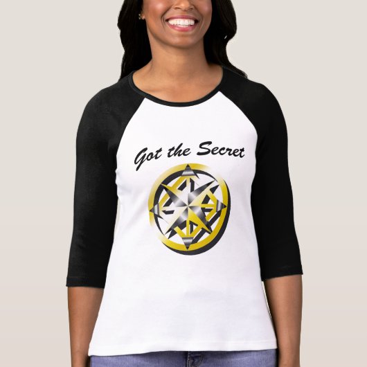 内部のコンパスの白黒野球のワイシャツ Tシャツ (正面)