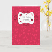 内部のフリーハグ カード (黄色い花)