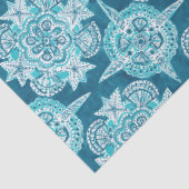 内部の人魚のコンパスの水のビーチの貝の曼荼羅 薄葉紙 (詳細)