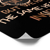 内部の同じハート – 履歴月ブラック ポスター (角)