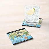 内部の地理学の地図のコースター スクエアペーパーコースター (インサイチュ)