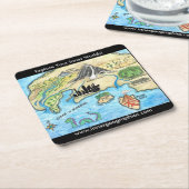 内部の地理学の地図のコースター スクエアペーパーコースター (アングル)