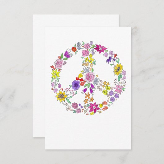 内部の平和空白の標識 サンキューカード (正面/裏面)