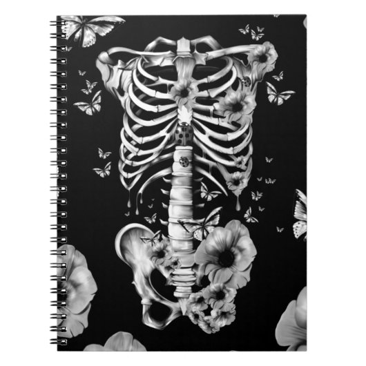 内部の平和、ケシが付いている胸郭 ノートブック (正面)