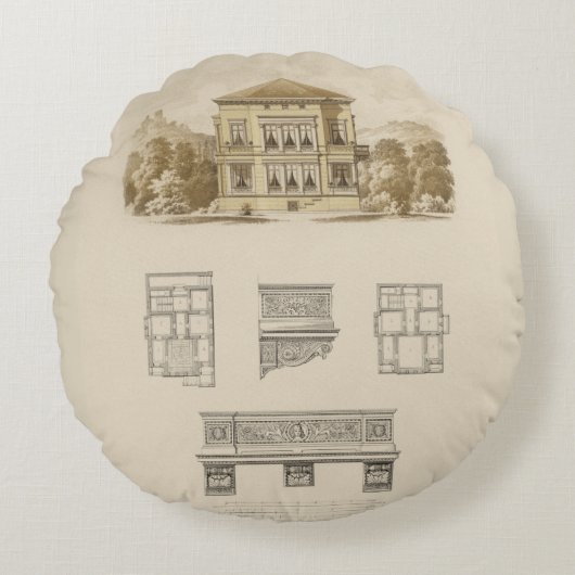 内部の計画の財産のためのデザイン ラウンドクッション (正面)